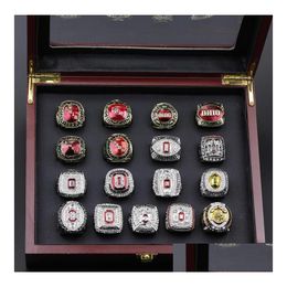 Cluster Rings 17Pcs Ohio State Buckeyes National Champion Championship Ring Set Solid Men Fan Brithday Gift Wholesale Drop Delivery J Dhbsr