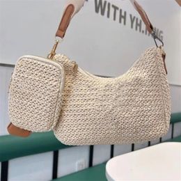 Woman Straw Bags Nylon shoulder bags Hobos Handbags Chain Purses Designer Crossbody Baguettes Lady Small Totes246f