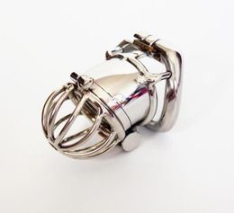 Stainless Steel Male Devices Cock Cage Virginity Lock Penis Ring Adult Game1584154