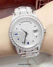 luxury Iced out Diamond watch men 40mm DAYDATE automatic mechanical 3A sweeping popular brand 16233 Sapphire glass