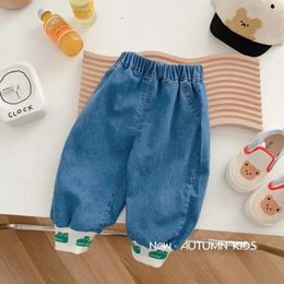 Trousers 0-5Year Spring Autumn Korean Baby Boy Jeans Fashion Versatile Simple Elastic Waist Infant Pants Casual Children