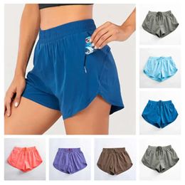 Lu-001 Yoga Shorts Womens Yoga Outfits High Waist Shorts Exercise Short Pants Fitness Wear Girls Running Active Elastic Adult Sportswear 63