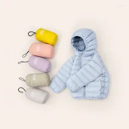 Down Coat Jacket Winter Boys' And Girls' Children's Clothes Light Thin Hooded Thick Warm Wholesale