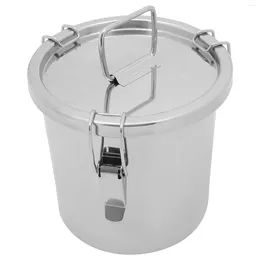 Storage Bottles Stainless Steel Sealed Bucket Milk Portable Airtight Barrel Flour Tea Jar Food Container For Dog