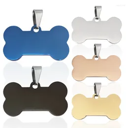 Dog Tag 20pcs Stainless Steel Cat ID Personalised Bone Collar Pet Charm Name Pendant Necklace Puppy Plate