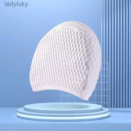 Swimming caps Silicone Swimming Hat for Men and Women Long Hair Bathing Cap Stretch Drape Pool Sport Elastic Free Size Unisex GirlsL240125