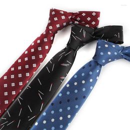 Bow Ties 6cm Polka Dot Line Korean Version Narrow Neckties Casual Work Professional Wedding Polyester For Men Accessories