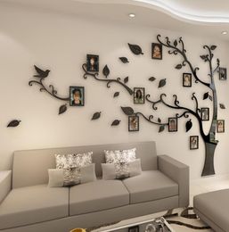 3D Acrylic Tree Po Frame Wall Stickers Crystal Mirror Stickers Paste On TV Background DIY Family Decor18409566