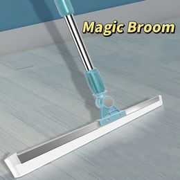 Adjustable Magic Broom Retractable Sweeping Brush Silicone Mop Household Floor Cleaning Wiper Window Washing Sweeper 240123