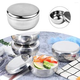 Bowls Stainless Steel Cover Bowl Single Layer Steamed Rice Kitchen Tableware Mixing Seasoning For Home Outdoor Camping