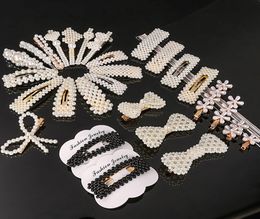 Cute Woman Design Pearls Hairpins Creative Girl Hair Clips Baby Barrettes Lady Party Hair Jewellery Accessories Gift mixed sent1553597