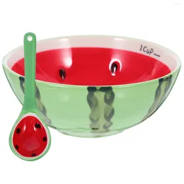 Dinnerware Sets Ceramic Watermelon Bowl Kitchen Utensil Bowls Novelty Rice Ceramics Container Child Tableware