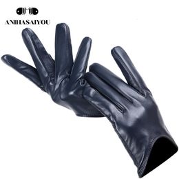 Fashion sheepskin women's glovesdrive women's leather glovesthin touch glovesKeep warm women's winter gloves -2001 240125