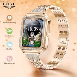 Smart Watches LIGE Smart Watch Women Smartwatch Ladies Wristwatch Bluetooth Call Digital Watch for and Samsung Phone YQ240125