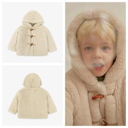 Down Coat Children's Winter Cute Plush For Girls Cotton-Padded Parka Kids Warm Hooded Baby Thick Kid Clothing