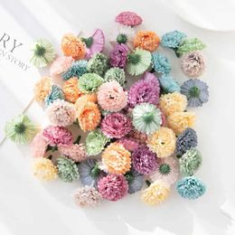 Faux Floral Greenery 20Pcs Artificial Hydrangea Flowers Wedding Christmas Headdress Wreath Scrapbooking Diy Candy Box Home Room Decor Silk Carnation YQ240125