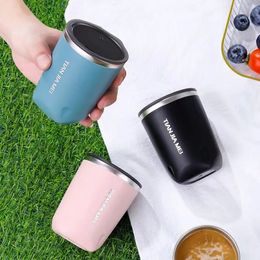 300ML Hot Cup Beer Cup Stainless Steel Vacuum Thin Sheet Insulated Roller Cup Travel Water Bottle with Lid 20oz Tea and Coffee Cup 240125