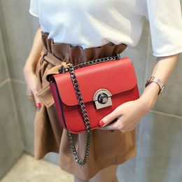 2017 top quality leather popular fashion brand design Style elegance Corssbody Flap chain Bag four colors277t