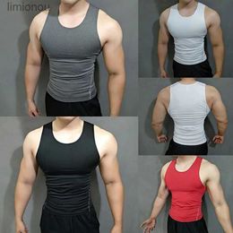 Men's Tank Tops Running Vest For Men Compression Sport T-Shirt Sleeveless Shirt Workout Tank Tops For Men Running Singlet Men Tank Top Gym SlimL240124