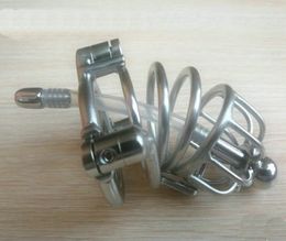 Hot Selling Metal Cock Cage Device For Belt Permanently locked Titanium Steel Penis Urethral Tube Bdsm Sex Toys6611637