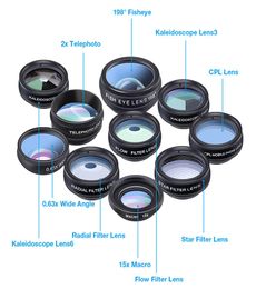 10 in 1 Phone camera Lens Kit Fisheye Wide Angle macro Lens 10x telescope Lens For Digital Camera Mobile Phones5933471