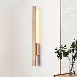 Wall Lamp Minimalist Long Living Room Background Line Japanese Style Silent Bedroom Bedside Cream Stair Light