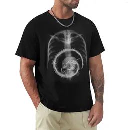 Men's Polos Alien Radiography X-ray T-Shirt Korean Fashion Oversized T Shirts For Men