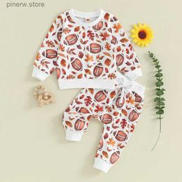 Clothing Sets Lioraitiin 0-3Y Newborn Baby Girl Boy Clothes Football Long Sleeve Pullover Sweatshirt Long Pants Fall Winter Outfit