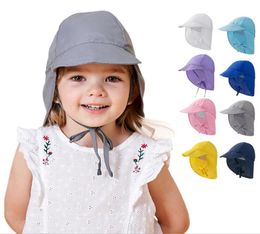 Kids Turban Cap Plain Bucket Hats Summer Beach Hat Casual Sunscreen Caps Foldable Protection Breathable Visor Fashion WMQ13039442826