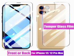 Tempered Glass Film Protector for iPhone X XS XR 11 12 Mini Pro Max FrontRear Back Screen Antishatter Fullbody Protective Cover8470713