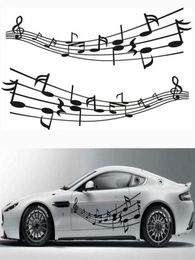 2PCS Note Decoration Car Door Stickers Music Sheet Music Creative Body Decals273q3056987