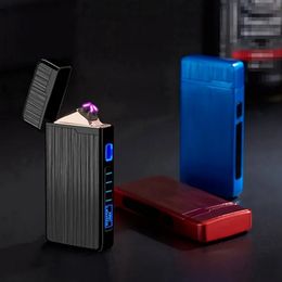 Colourful Windproof USB Cyclic Charging ARC Lighters Portable Innovative Design LED Light Switch For Herb Cigarette Tobacco Smoking Holder Lighter