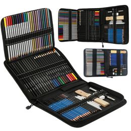 Supplies Sketching and Charcoal Art Kit Drawing Sketch Pencils Set Colored Pencils Artist Kit Art Supplies for Kids Student Gift