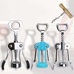 Wine Bottle Opener Stainless Steel Metal Strong Pressure Wing Corkscrew Grape Opener Kitchen Dining Bar Accesssory Straight TLY055