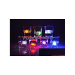 Night Lights Mini Led Party Square Colour Changing Ice Cubes Glowing Blinking Flashing Novelty Supply Drop Delivery Lighting Indoor Dhtfx