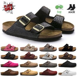 Designer Summer birkinstocks Beach Slippers birkinstock Men Sandal Stock Sandals sandals famous designer women Cork Slippers Shoes Leather Buckle foam slides