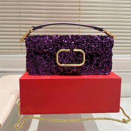 Woman Glittering Sequin Bags crossbody designer bag handbag shiny shoulder bags luxurys handbags totes Two Size Leather 5A