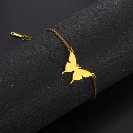 Yellow Butterfly Anklet for Women Girls Bohemian Pendant Chain Leg Ankle Bracelet Beach Foot Accessories Gift