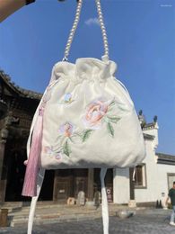 School Bags 1pcs Autumn Winter Plush Handbag Chinese Style Retro Embroidery Hanfu Crossbody Shoulder Bag Coin Purse Satchel Women Girl Gift