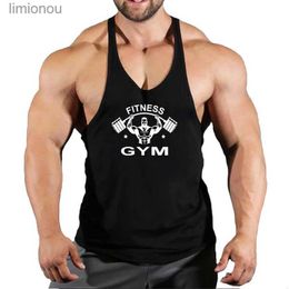 Men's Tank Tops Muscle Mens Bodybuilding Stringer Tank Top gym Clothing Y back Fitness sleeveless vest shirt Weightlifting singletsL240124