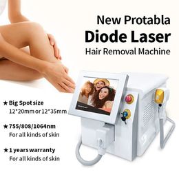 Portable 3 Wavelength Diode Laser Permanent Fast Hair Remove Ice Point Painless Depilation 755nm 808nm 1064nm Laser Hair Remover
