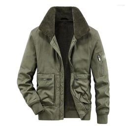 Men's Jackets Autumn And Winter Punk Hooded Jacket Thickened Warm Solid Coat Work Clothes Cotton