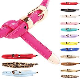 Belts Rose Red Candy Color Metal Buckle Thin Casual Belt For Women Leather Female Straps Waistband Apparel Accessories