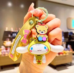Schlüsselbund Pendellant Doll Cartoon Kuromi mit Donut Silicon Anhänger Schmuck Schmuck Schlüsselbund Rucksack Ornament Auto Key Ring Geschenklarzubehör
