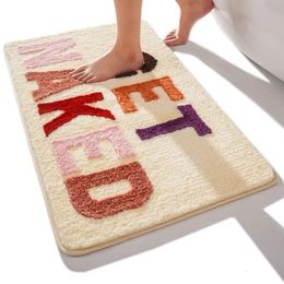 Inyahome Get Naked Bath Mat Cute Bathroom Rugs Funny Non Slip Bathtub Decor Mats Super Absorbent Floor Carpet Washable Bathmats 240122