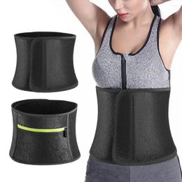 Waist Support 1Pc Adjustable Sweat Belt Tummy Reduction Waterproof With Zipper Pocket Fastener Tape For Comfortable Fit