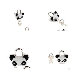 Door Locks Security Lock Mini Padlock Animal Cute Doll Cartoon With Key Panda Shaped Used For Jewelry Box/Der/Cupboard/Storage Box D Dhoci