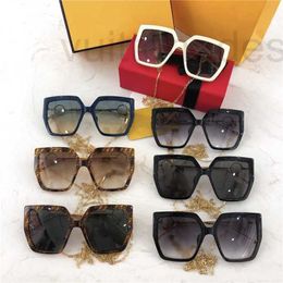 Sunglasses Designer Brand New f Family Big Frame Chain Women Plate Metal Personality Fashion Simple Ff0410 6IAJ