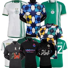 Player Fans 22 2023 2024 Algeria Soccer Jerseys Two stars CHAIBI AOUAR FEGHOULI GOUIRI MAHREZ BELAILI SLIMANI BENNACER BENSEBAINI national training football