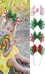 Christmas Mouse Ears Headband For Women Girls Sequins 5quotHair Bow Halloween Hairband Festival Party DIY Hair Accessories 211101053114